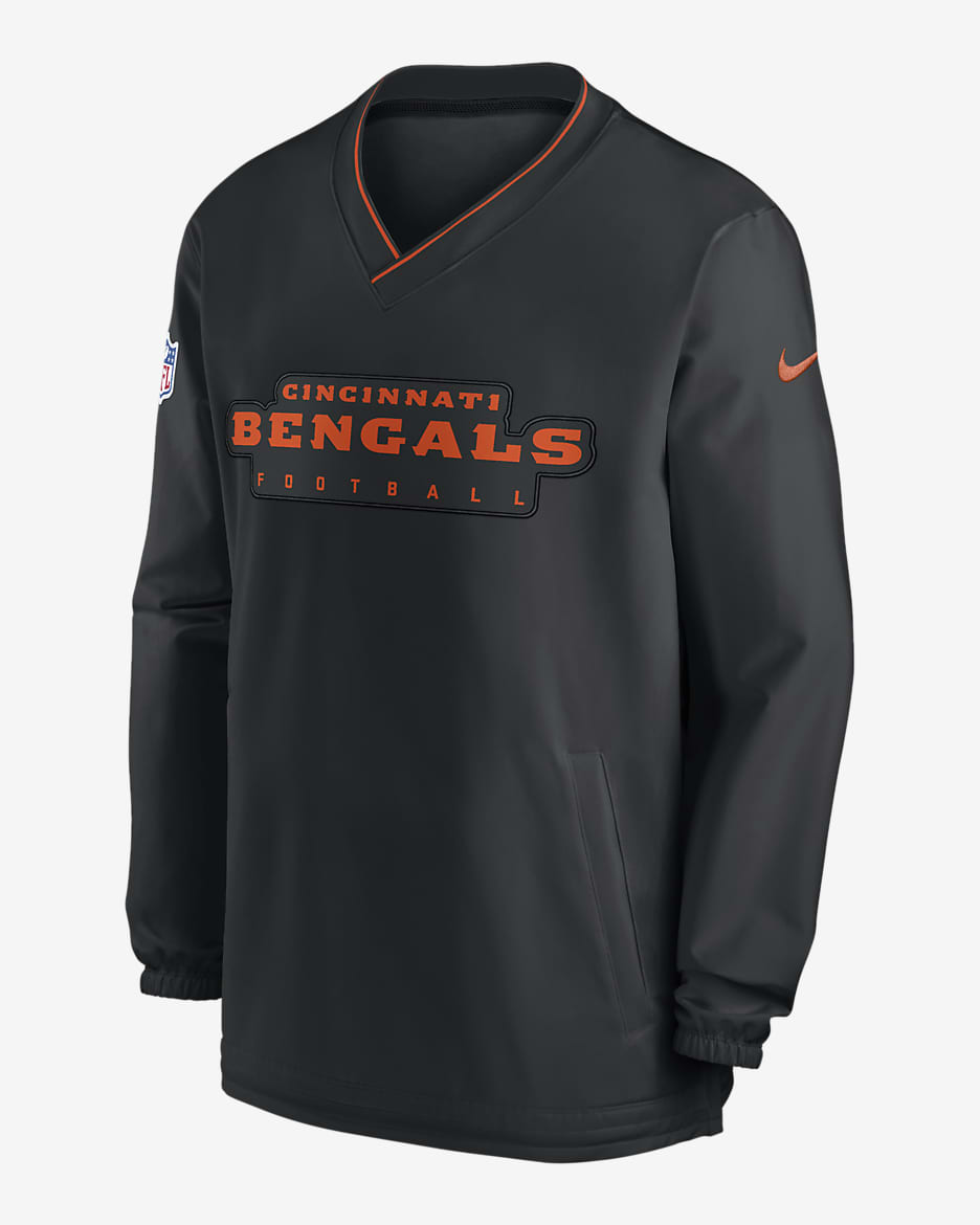 【Nike】Cincinnati Bengals Club Men's Nike NFL Pullover Crew Men's Nike Black Cincinnati Bengals 2024 Sideline Club